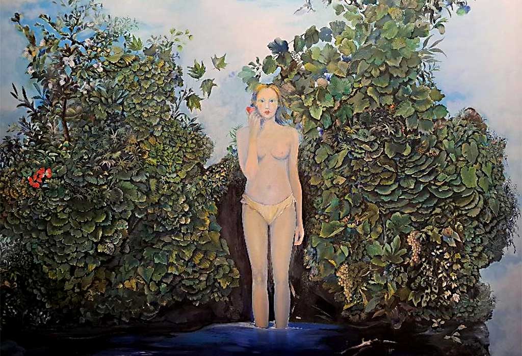 Cette détrempe sur toile de dimensions monumentales fait partie des collections du Carré d'Art - Musée d'art contemporain de Nîmes. Après avoir été l'une des figures majeures du Nouveau Réalisme et du Pop Art en France au cours des années 1960, Martial Raysse a radicalement changé de trajectoire à partir des années 1970 pour revenir à des techniques picturales traditionnelles et à des sujets classiques et mythologiques, comme en témoigne cette composition bucolique.